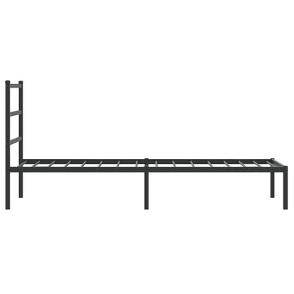 vidaXL Metal Bed Frame without Mattress with Headboard Black 75x190cm