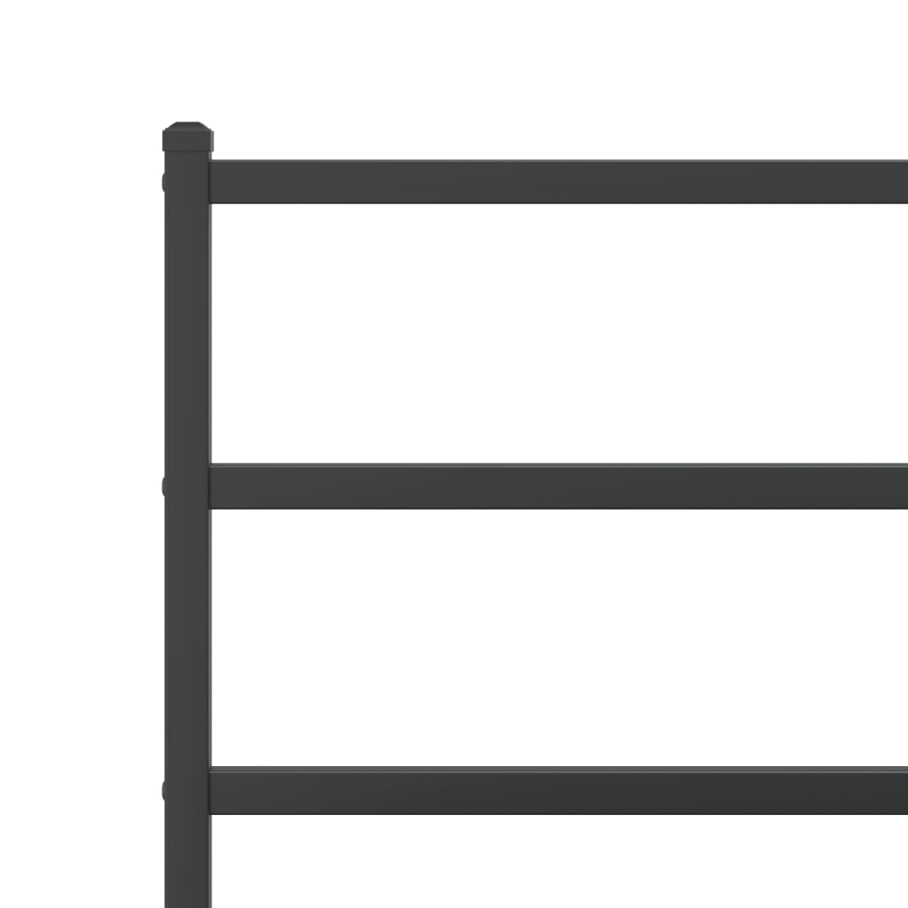 vidaXL Metal Bed Frame without Mattress with Headboard Black 75x190cm