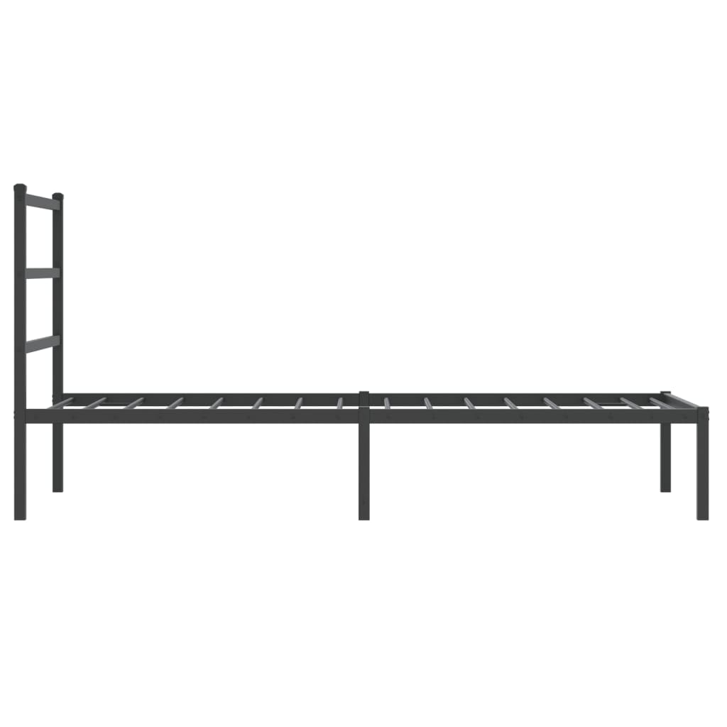 vidaXL Metal Bed Frame without Mattress with Headboard Black 90x190cm