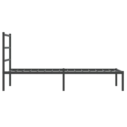 vidaXL Metal Bed Frame without Mattress with Headboard Black 90x190cm