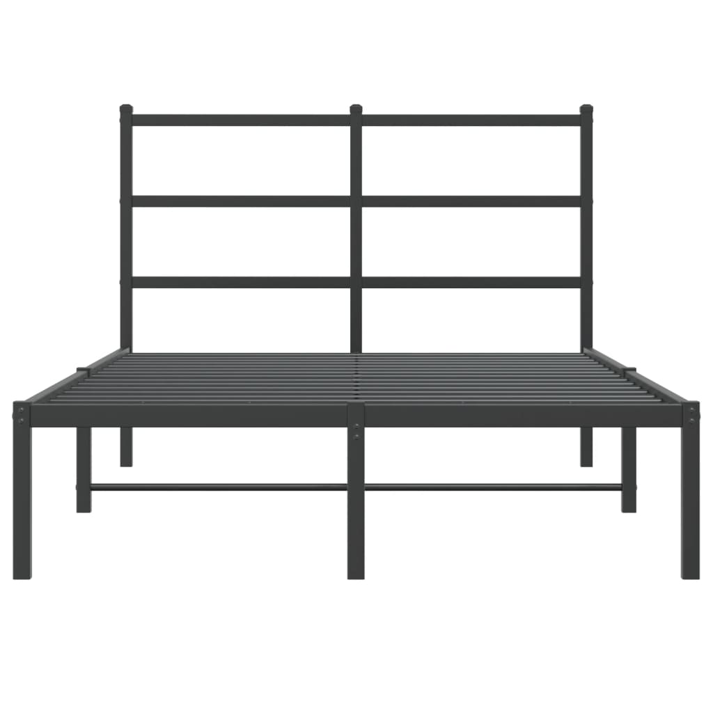 vidaXL Metal Bed Frame without Mattress with Headboard Black 120x190cm