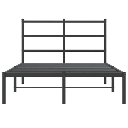 vidaXL Metal Bed Frame without Mattress with Headboard Black 120x190cm