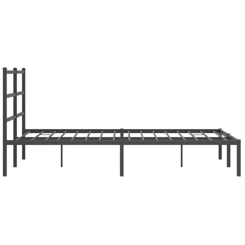 vidaXL Metal Bed Frame without Mattress with Headboard Black 140x190cm