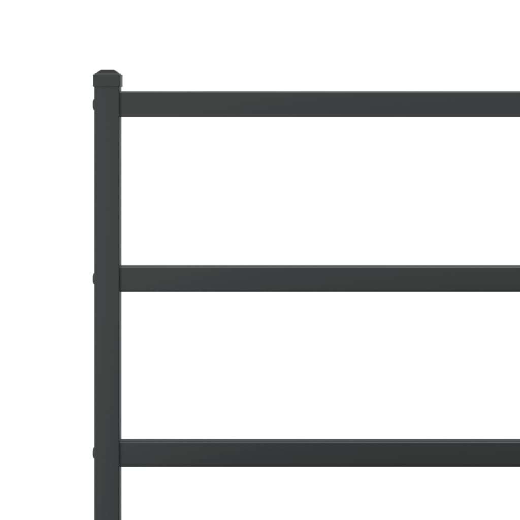 vidaXL Metal Bed Frame without Mattress with Headboard Black 140x200cm