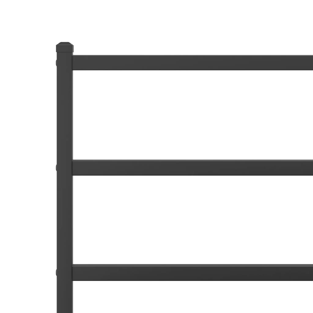 vidaXL Metal Bed Frame without Mattress with Headboard Black 150x200cm