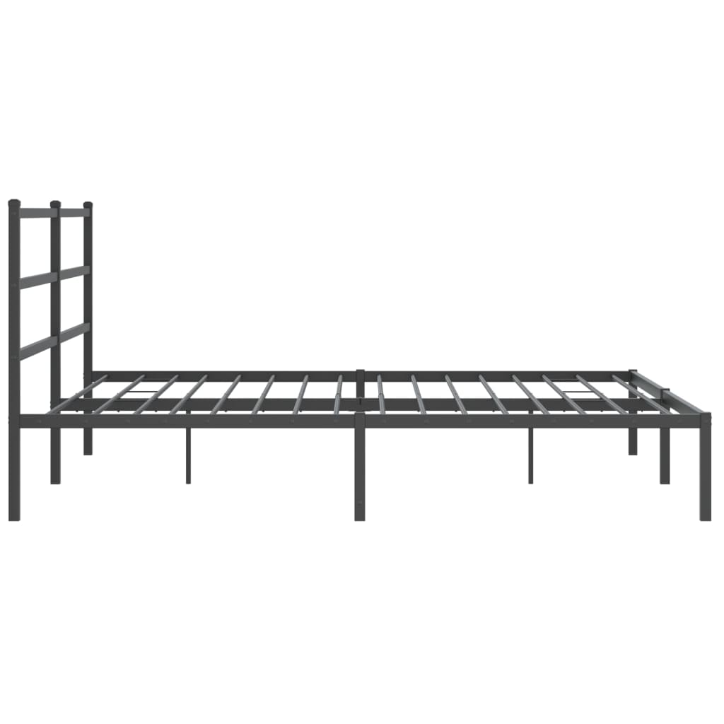 vidaXL Metal Bed Frame without Mattress with Headboard Black 180x200cm