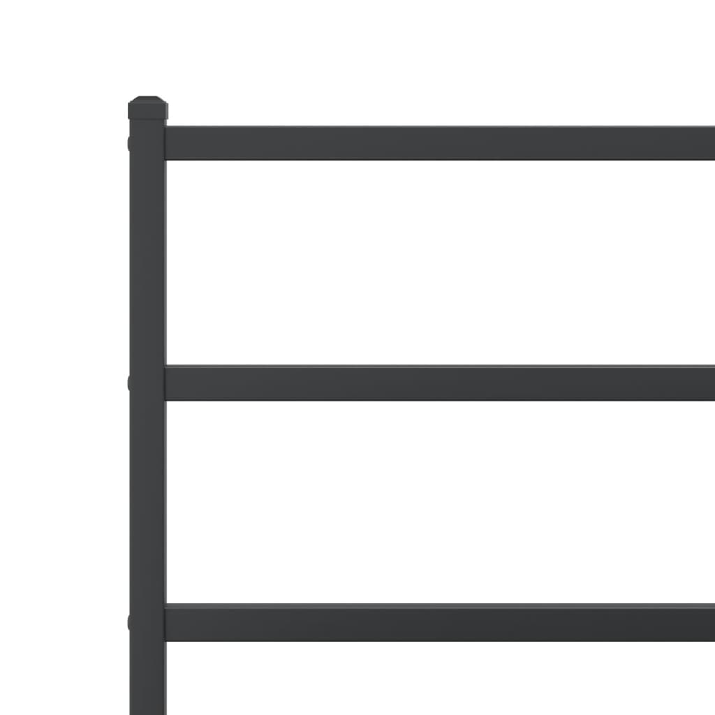 vidaXL Metal Bed Frame without Mattress with Headboard Black 193x203cm