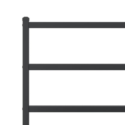vidaXL Metal Bed Frame without Mattress with Headboard Black 193x203cm