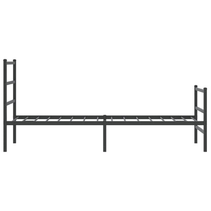 vidaXL Metal Bed Frame without Mattress with Footboard Black 75x190cm