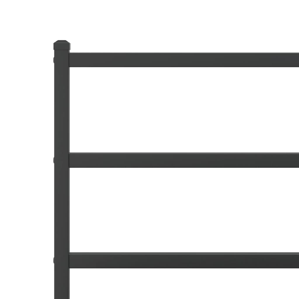 vidaXL Metal Bed Frame without Mattress with Footboard Black 80x200cm