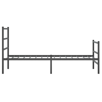 vidaXL Metal Bed Frame without Mattress with Footboard Black 90x190cm