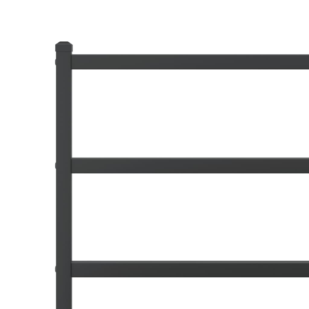 vidaXL Metal Bed Frame without Mattress with Footboard Black 90x200cm