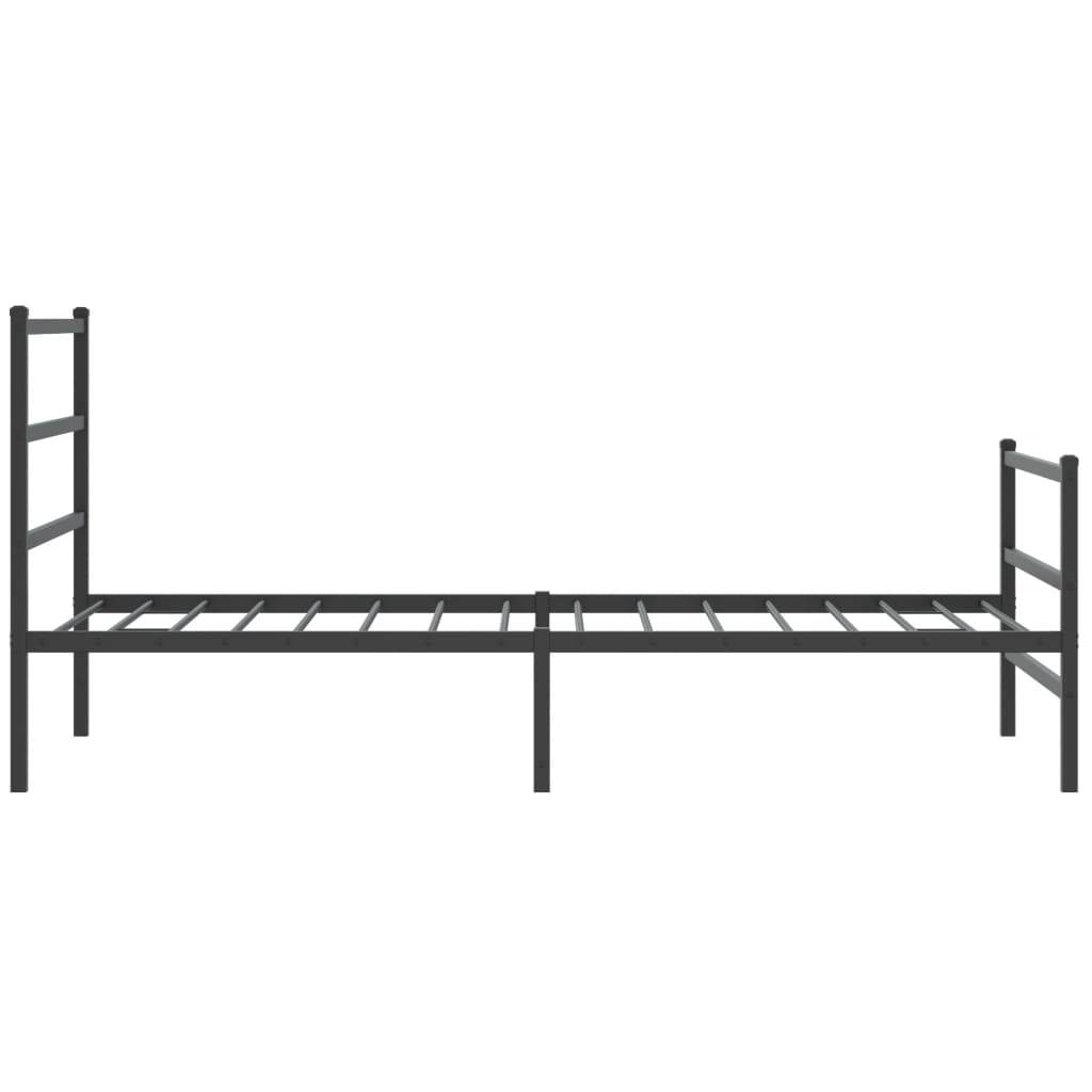 vidaXL Metal Bed Frame without Mattress with Footboard Black 107x203cm