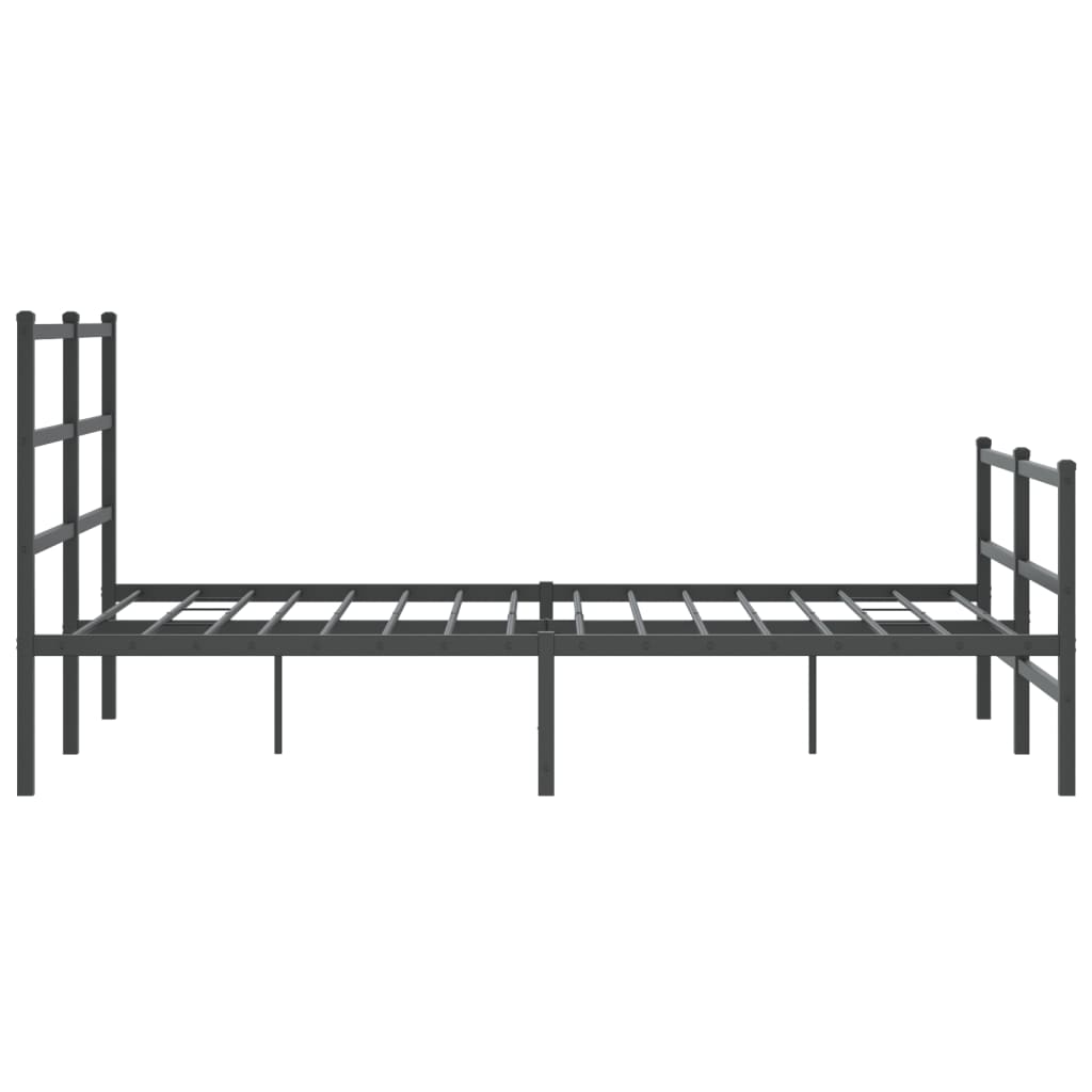 vidaXL Metal Bed Frame without Mattress with Footboard Black 135x190cm