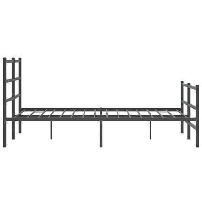 vidaXL Metal Bed Frame without Mattress with Footboard Black 135x190cm