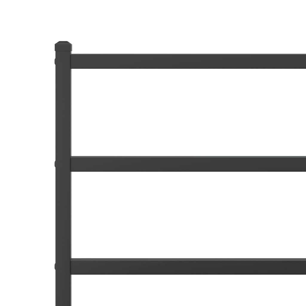 vidaXL Metal Bed Frame without Mattress with Footboard Black 135x190cm