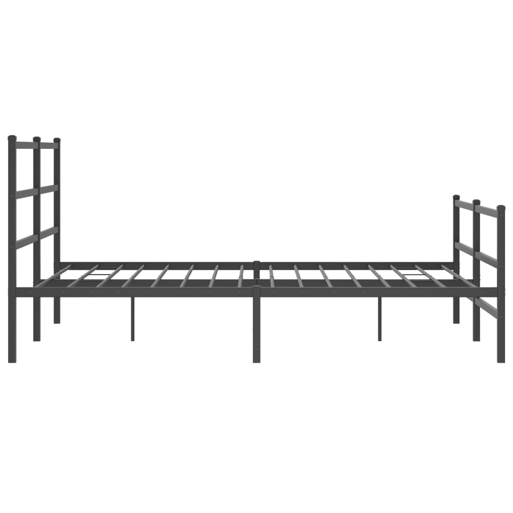 vidaXL Metal Bed Frame without Mattress with Footboard Black 150x200cm