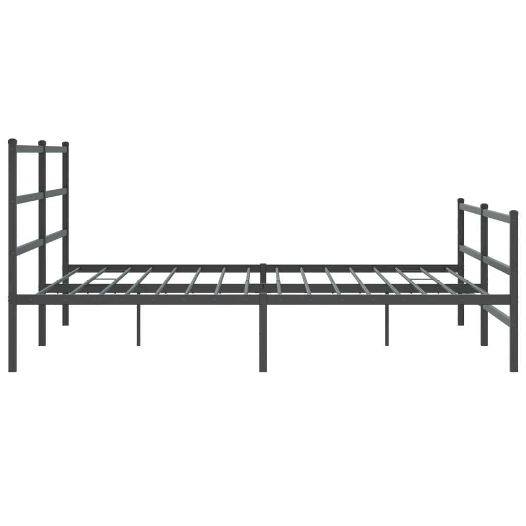 vidaXL Metal Bed Frame without Mattress with Footboard Black 180x200cm