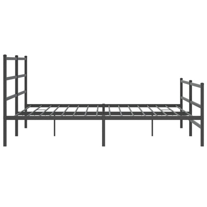 vidaXL Metal Bed Frame without Mattress with Footboard Black 180x200cm