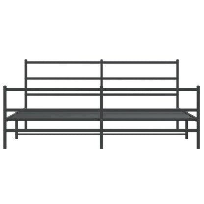 vidaXL Metal Bed Frame without Mattress with Footboard Black 193x203cm