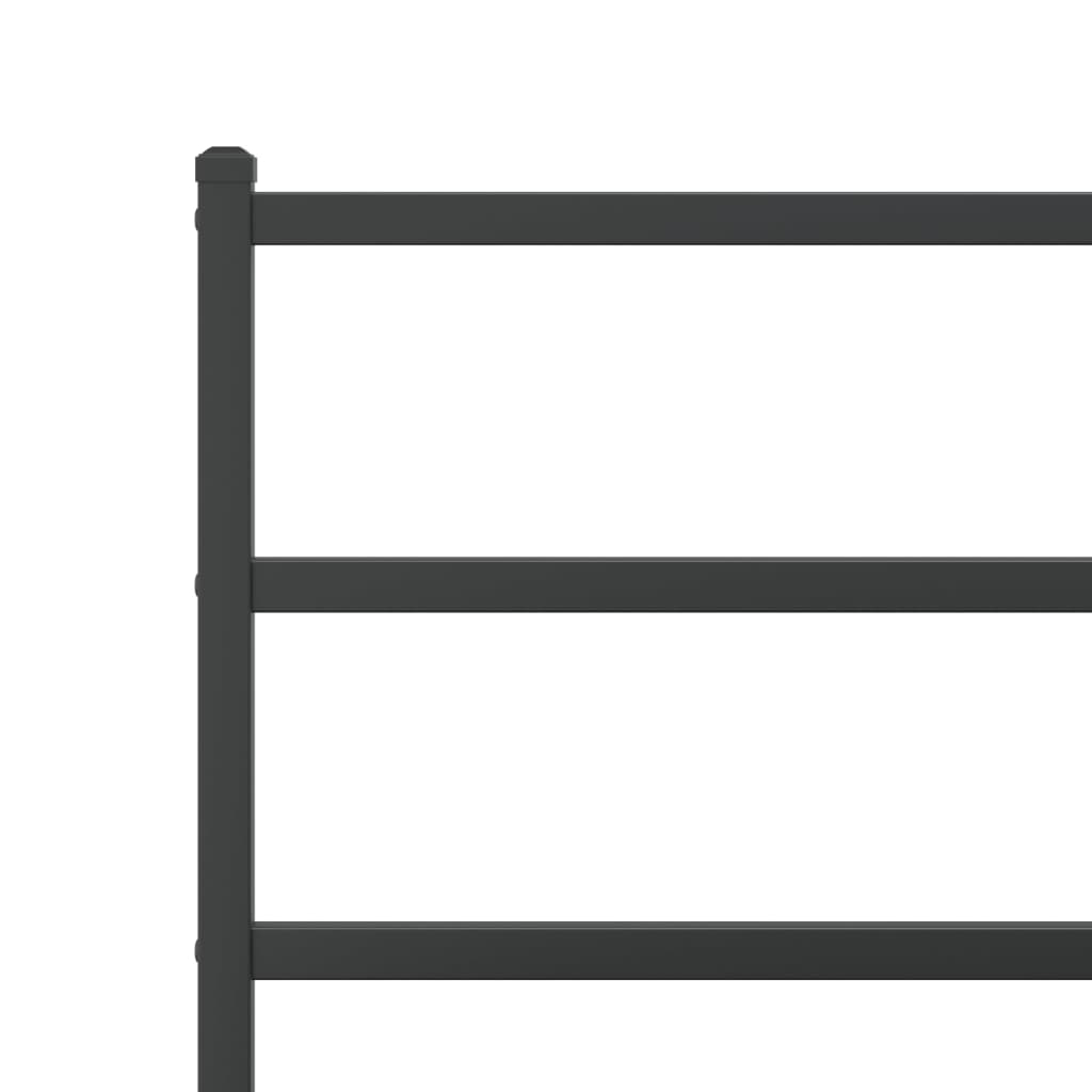 vidaXL Metal Bed Frame without Mattress with Footboard Black 193x203cm