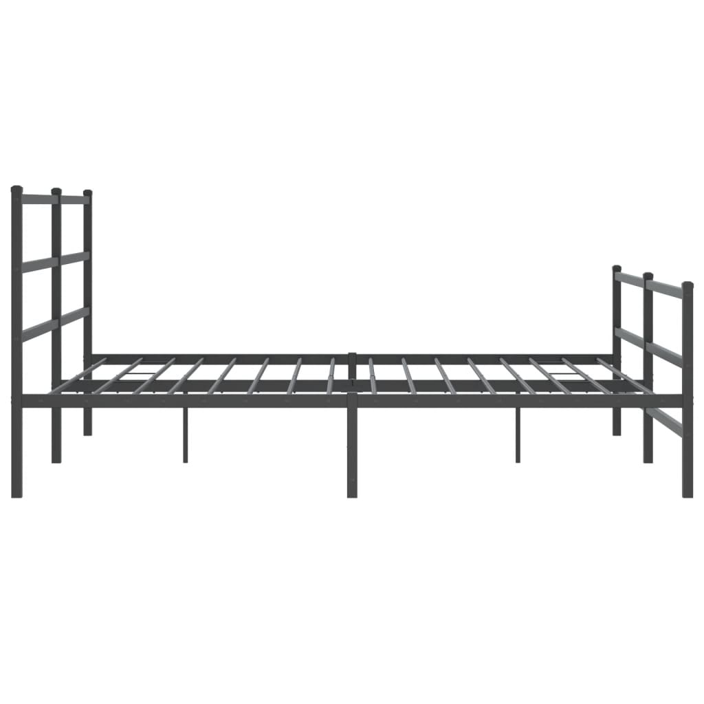 vidaXL Metal Bed Frame without Mattress with Footboard Black 200x200cm