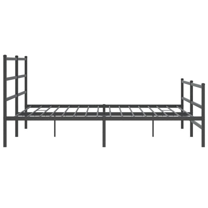 vidaXL Metal Bed Frame without Mattress with Footboard Black 200x200cm