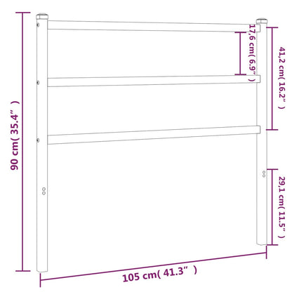 vidaXL Metal Replace Headboard Black 100 cm