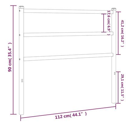 vidaXL Metal Replace Headboard Black 107 cm