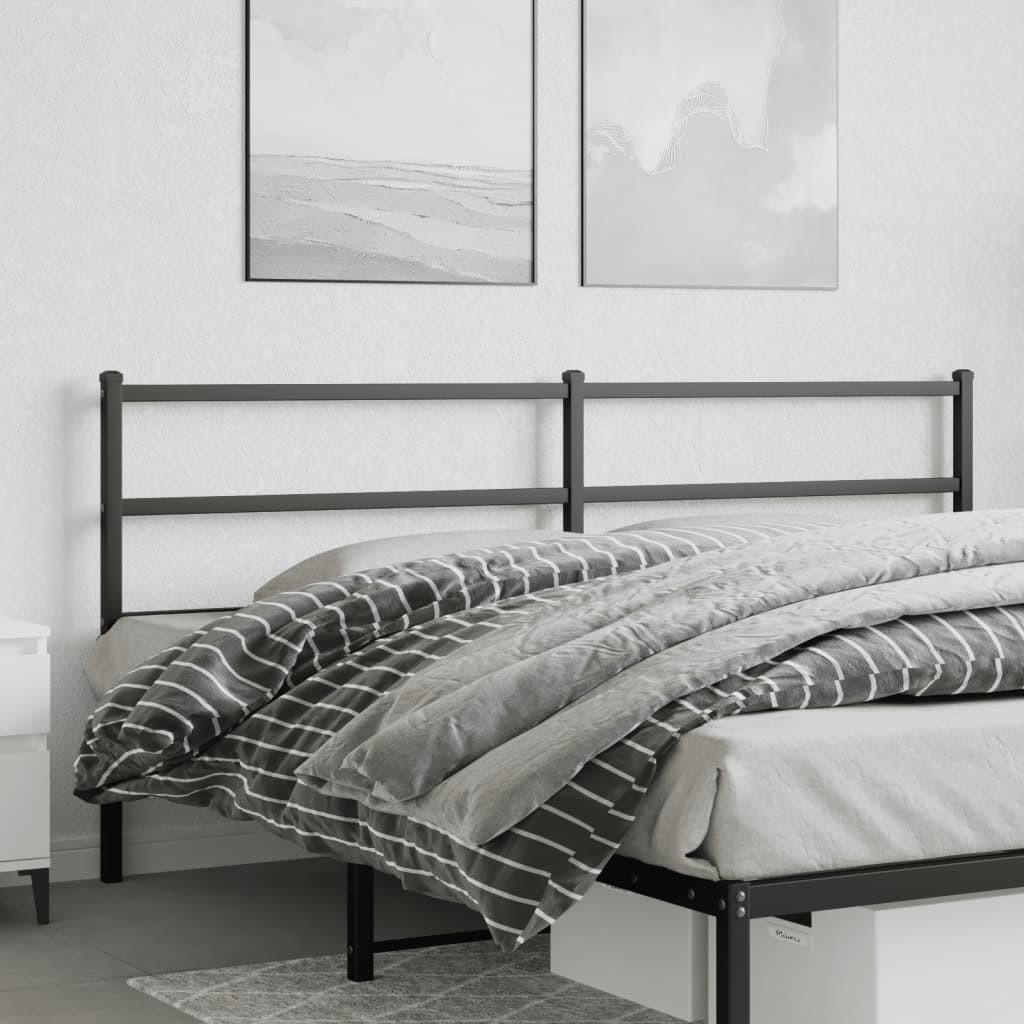 vidaXL Metal Replace Headboard Black 193 cm