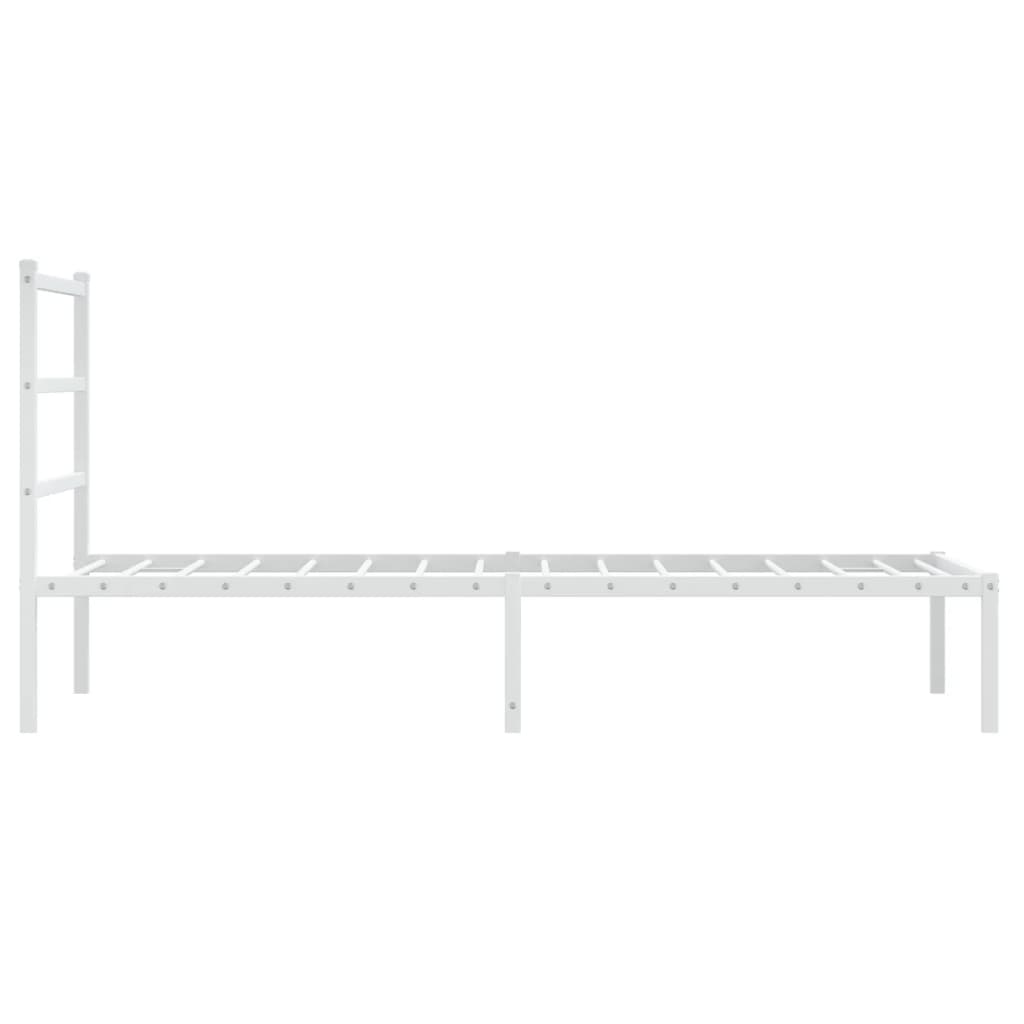 vidaXL Metal Bed Frame without Mattress with Headboard White 90x190cm