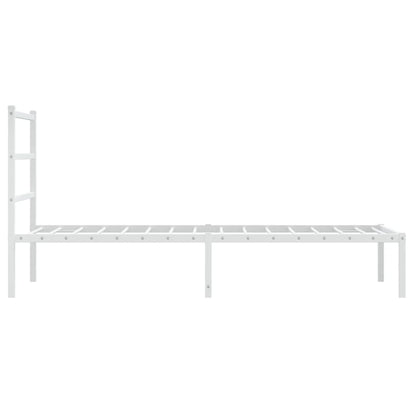 vidaXL Metal Bed Frame without Mattress with Headboard White 90x190cm
