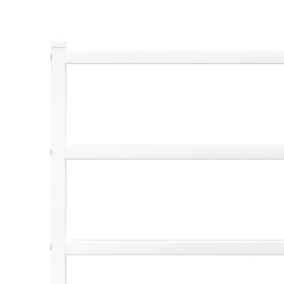 vidaXL Metal Bed Frame without Mattress with Headboard White 107x203cm