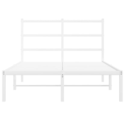 vidaXL Metal Bed Frame without Mattress with Headboard White 120x200cm