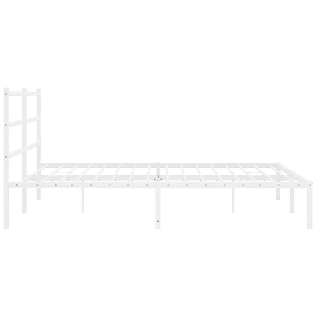 vidaXL Metal Bed Frame without Mattress with Headboard White 183x213cm
