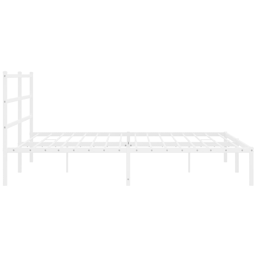 vidaXL Metal Bed Frame without Mattress with Headboard White 193x203cm