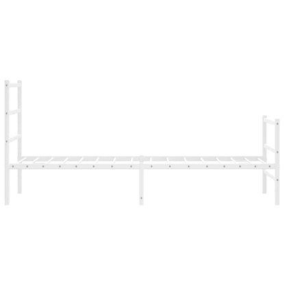 vidaXL Metal Bed Frame without Mattress with Footboard White 80x200cm