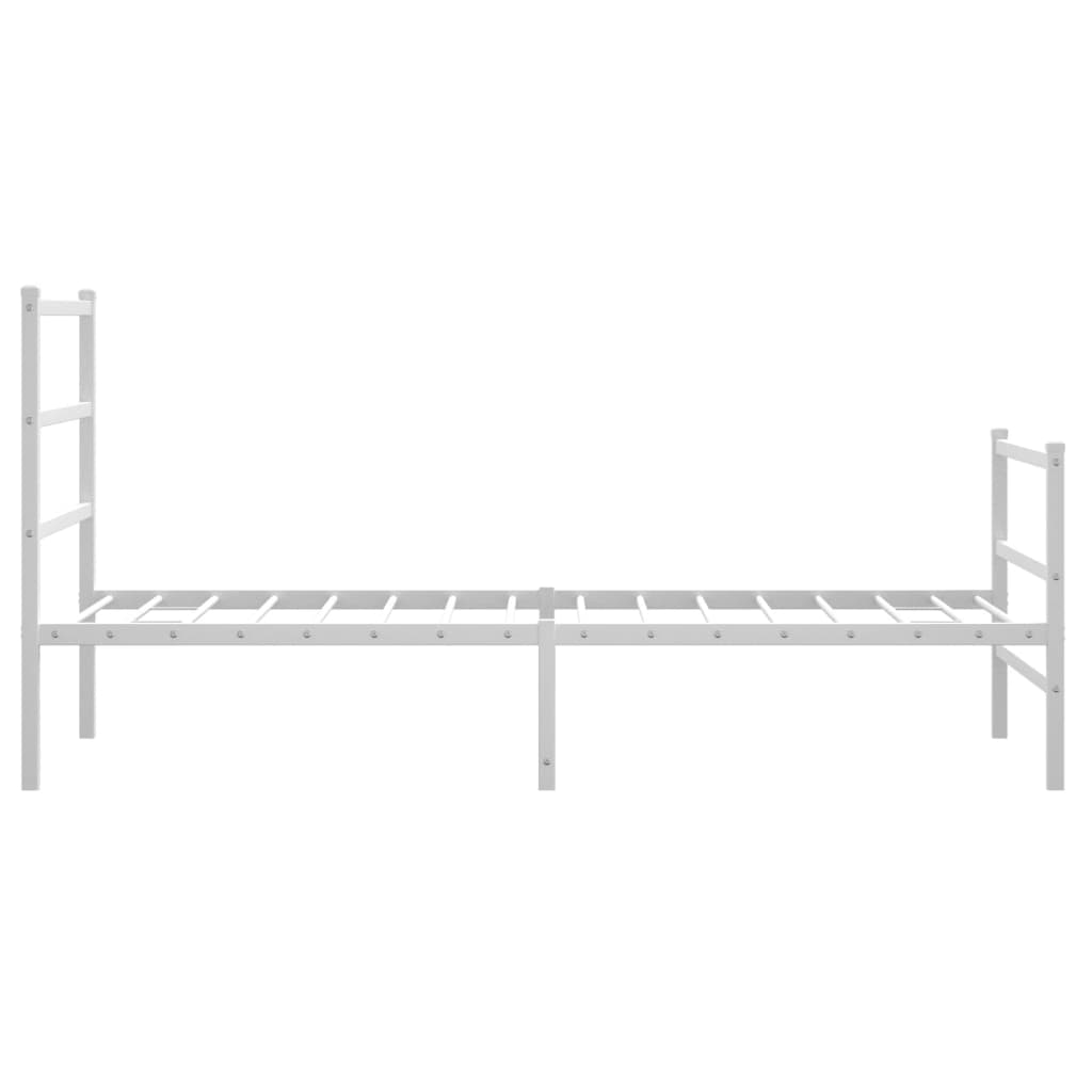 vidaXL Metal Bed Frame without Mattress with Footboard White 90x190cm