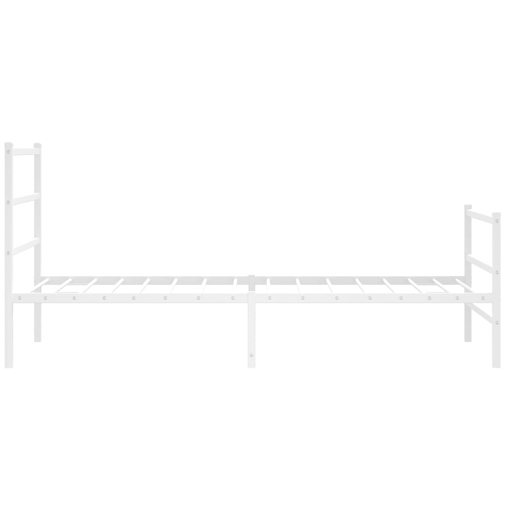 vidaXL Metal Bed Frame without Mattress with Footboard White 107x203cm