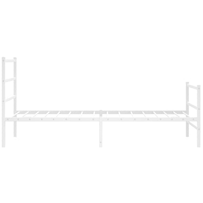 vidaXL Metal Bed Frame without Mattress with Footboard White 107x203cm