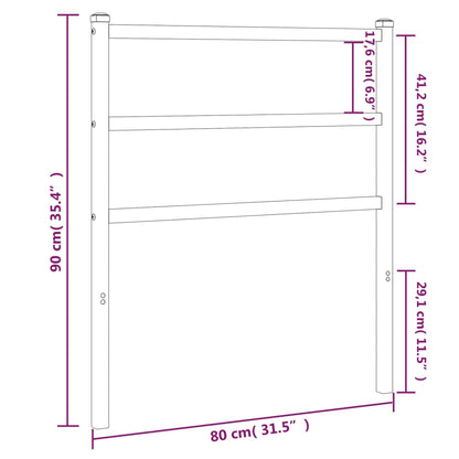 vidaXL Metal Replace Headboard White 75 cm