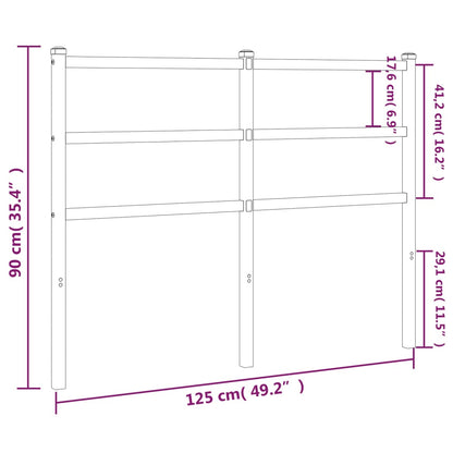 vidaXL Metal Replace Headboard White 120 cm