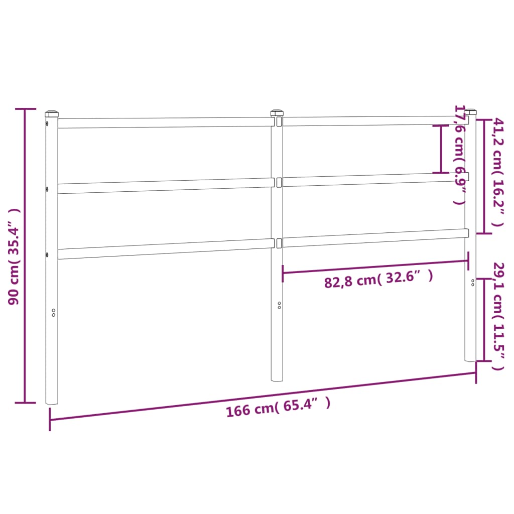 vidaXL Metal Replace Headboard White 160 cm