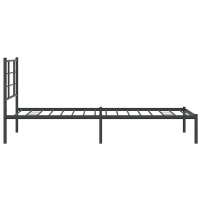 vidaXL Bed Frame | Black | Powder-Coated Steel | Single | Bed Frame