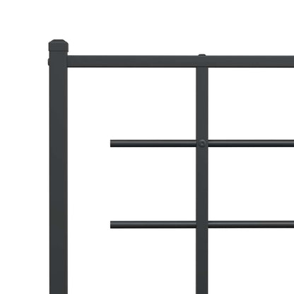 vidaXL Bed Frame | Black | Powder-Coated Steel | Single | Bed Frame