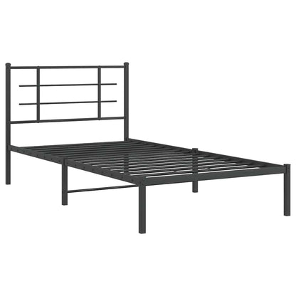 vidaXL Bed Frame | Black | Powder-Coated Steel | Single |  Modern  | Bed Frame