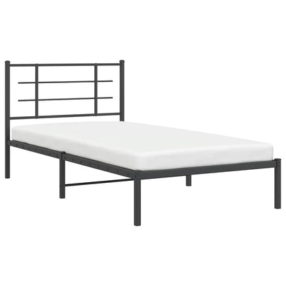 vidaXL Bed Frame | Black | Powder-Coated Steel | Single |  Modern  | Bed Frame