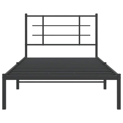 vidaXL Bed Frame | Black | Powder-Coated Steel | Single |  Modern  | Bed Frame
