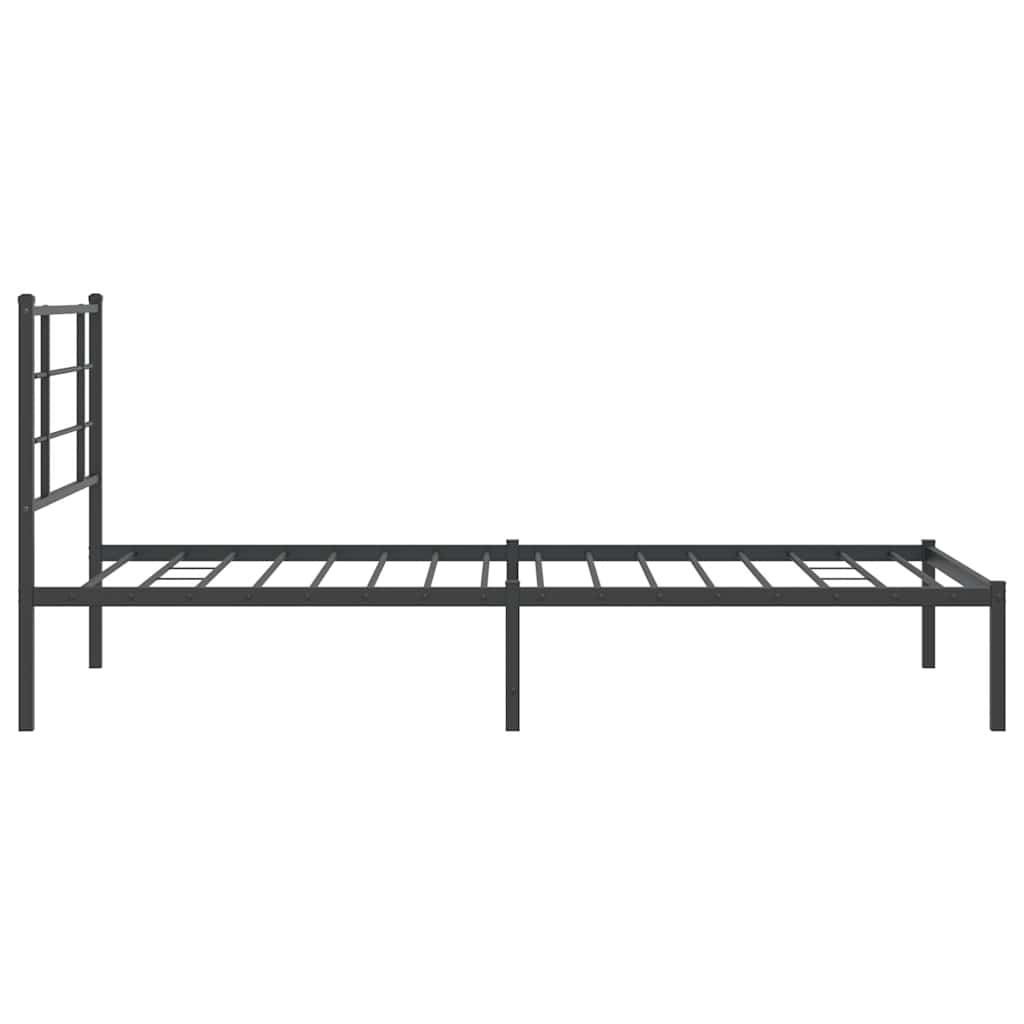 vidaXL Bed Frame | Black | Powder-Coated Steel | Single |  Modern  | Bed Frame