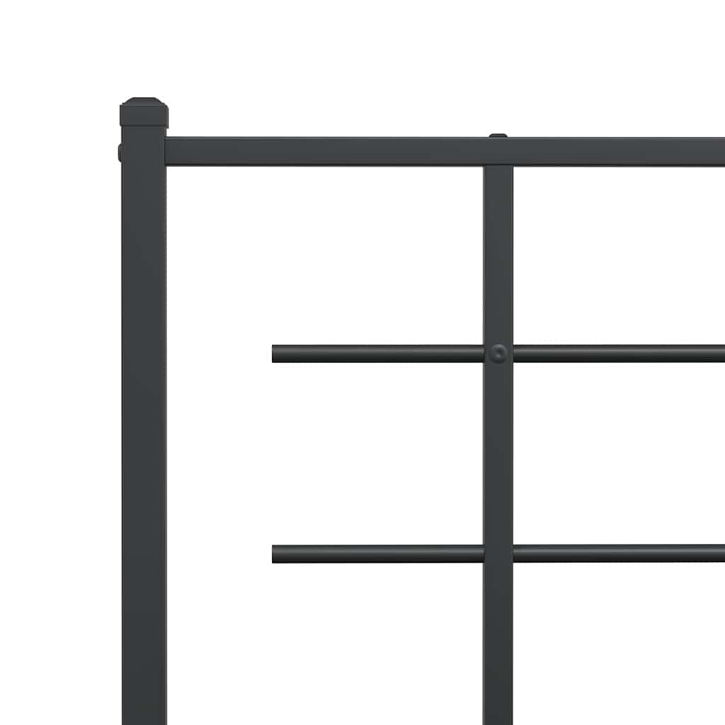 vidaXL Bed Frame | Black | Powder-Coated Steel | Single |  Modern  | Bed Frame